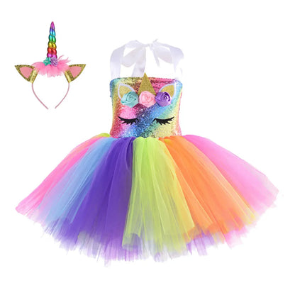 Princess Girls Unicorn Tutu Dress