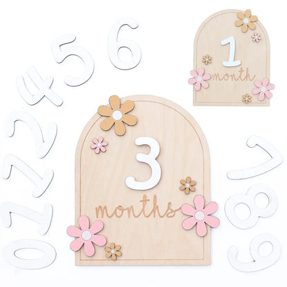 Wooden Baby Monthly Milestone Cards