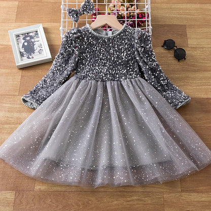 Sequin Girls Princess Party Dresses for Kids