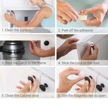 Magnetic Baby Safety Locks for Cabinets & Drawers