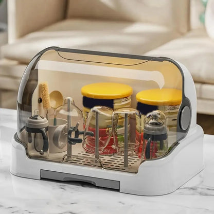 BottleMate™ Toddler Bottle Storage & Drying Rack – Portable Drip Tray Organizer for Maternity Use