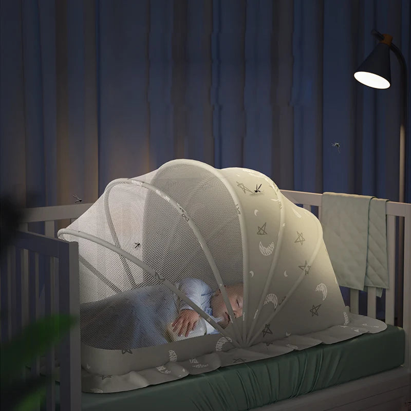 BreeziNest™ Foldable Baby Mosquito Net Canopy – Portable Bed Cover & Sunshade (0–12 Months)