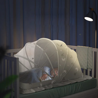 BreeziNest™ Foldable Baby Mosquito Net Canopy – Portable Bed Cover & Sunshade (0–12 Months)