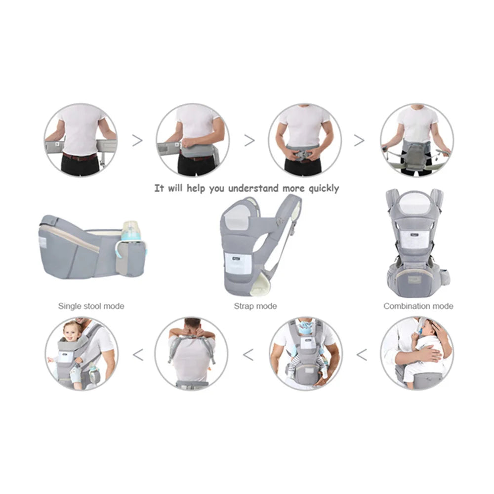 FlexiCarry™ 6-in-1 Baby Carrier – Ergonomic Multi-Position