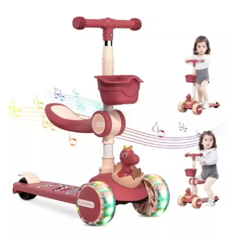 3-in-1 Kids Kick Scooter – LED & Music