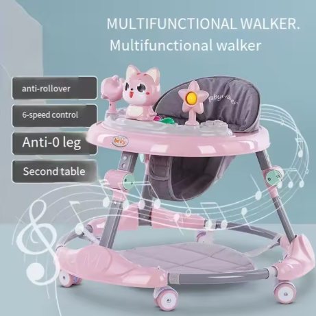 Anti-O-Leg Multi-Function Baby Walker with 6 Gear Adjustment