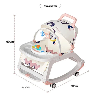 DreamNest™ 5-in-1 Baby Rocking Chair | Multi-Functional Bouncer, Seat, Rocker, Dining & Trolley