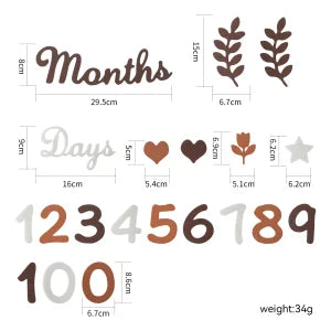 Wooden Baby Milestone Age Cards Set