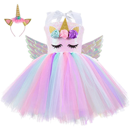 Princess Girls Unicorn Tutu Dress