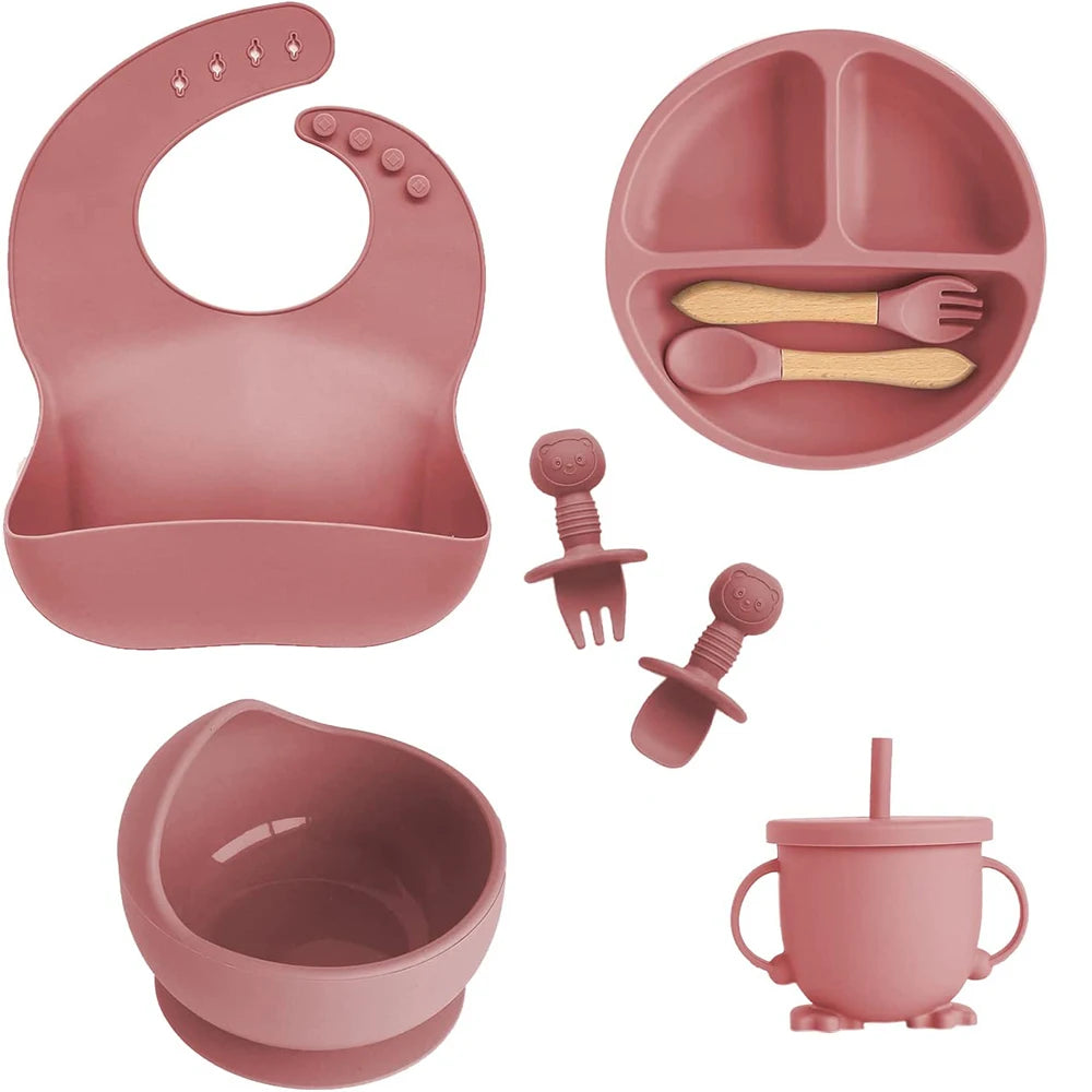 Kid's 6/8-Piece Silicone Dishes Set