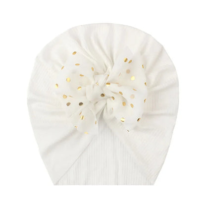 I LOVE DAD™ Baby Bowknot Turban Hat – Soft Cotton & Polyester Beanie for Newborns 0–1Y