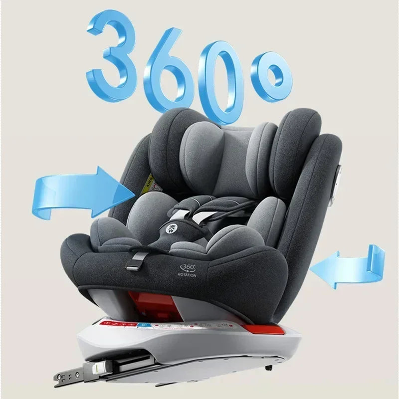 TM™ ISOFIX Child Safety Car Seat – 360° Rotatable Travel Seat for Newborn to 12 Years