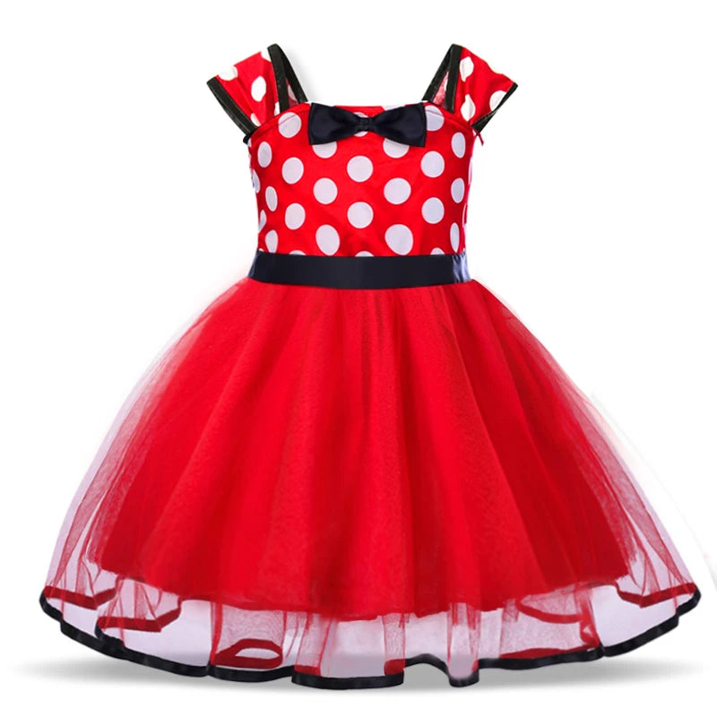 Cute Baby Girl Minnie Mouse Polka Dot Dress