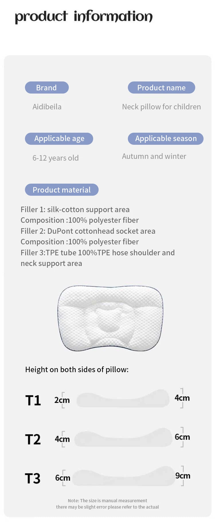 Children's Neck Pillow – Ergonomic Massage Pillow for Toddlers