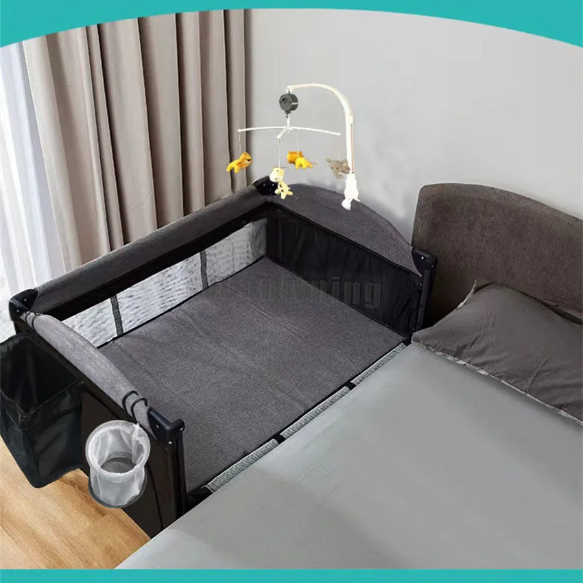 Portable 4-in-1 Multifunctional Baby Crib - Foldable Baby Cot, Diaper Table, Cradle Rocker & Play Bed