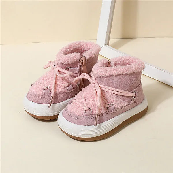 Warm Plush Rubber Sole Baby Boots