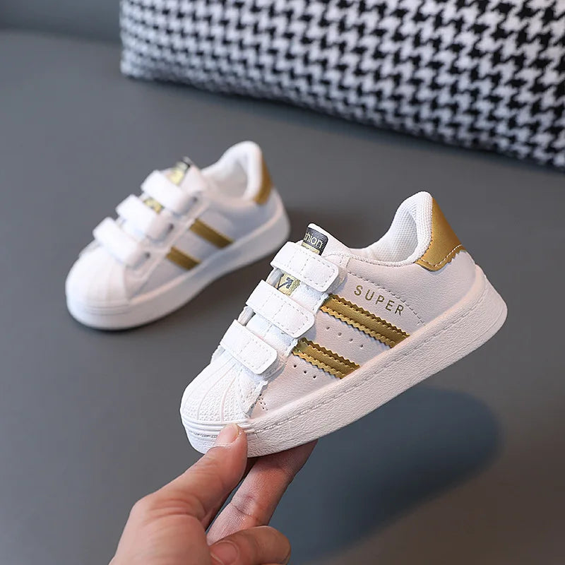 Kids White Fashion Sneakers