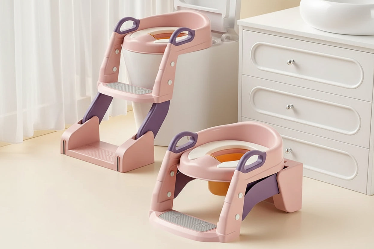EasyPot™ Folding Baby Potty Training Seat with Step Stool Ladder – Portable Travel Toilet