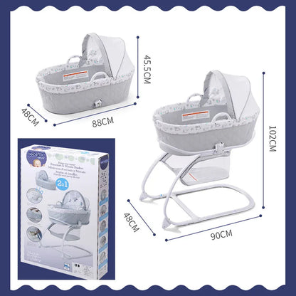 2-in-1 Baby Rocking Bassinet with Music