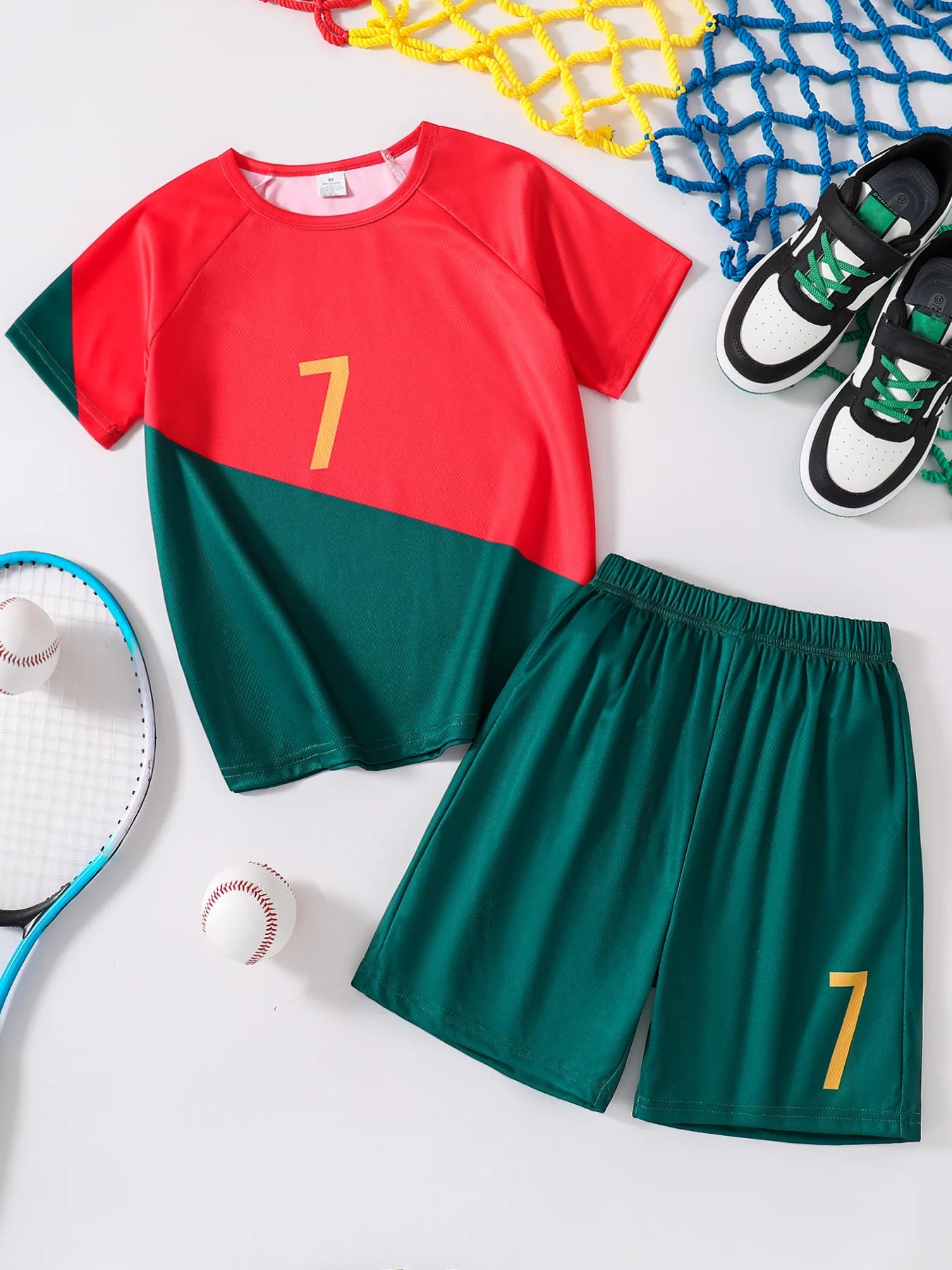 Boys Fall Fashion Quick-Drying T-Shirt & Shorts Set