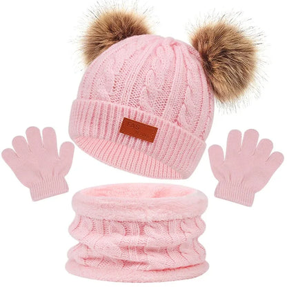 Baby Winter Hat, Scarf & Gloves Set