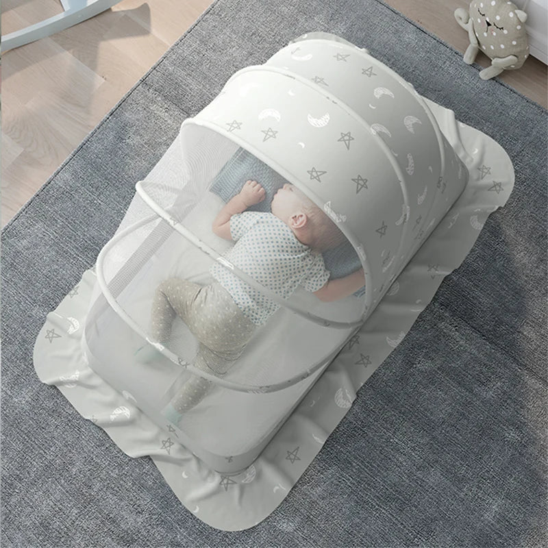 BreeziNest™ Foldable Baby Mosquito Net Canopy – Portable Bed Cover & Sunshade (0–12 Months)