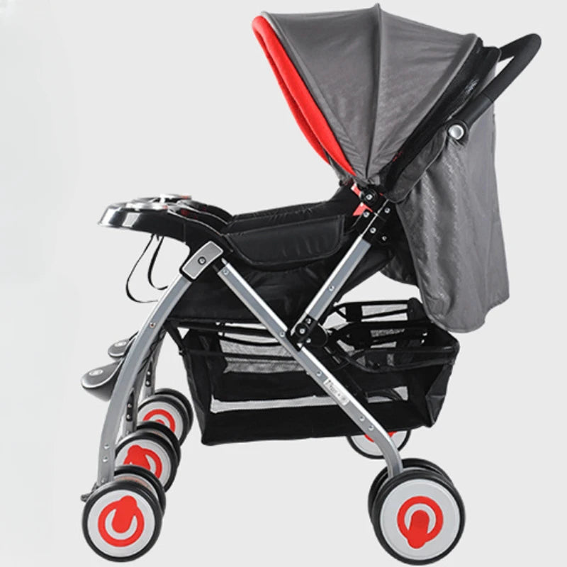 WarmHouse™ TwinGo Lightweight Double Stroller – Foldable Comfort for Twins