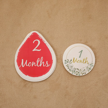 Wooden Baby Milestone Age Cards Set