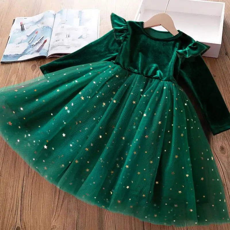 Sequin Girls Princess Party Dresses for Kids