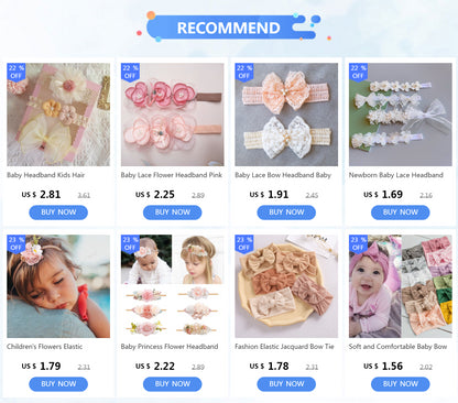 LittleCrown™ Baby Headband – Soft Cotton Blend Stretchy Bow for Newborns