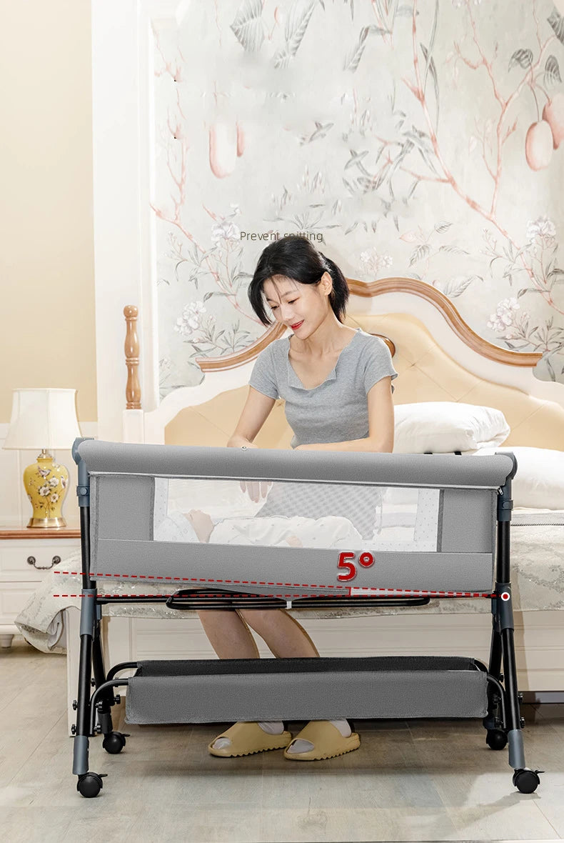 SnugNest™ Foldable Baby Crib Portable Bassinet with Changing Table, Storage & Mosquito Net