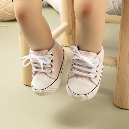 Newborn Baby Sequins Canvas Shoes