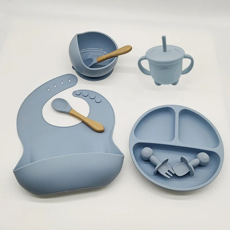 Kid's 6/8-Piece Silicone Dishes Set