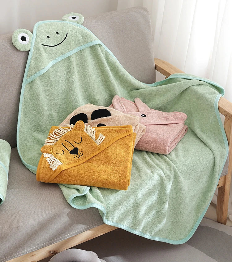 SnuggleBoo™ Cartoon Hooded Baby Towel