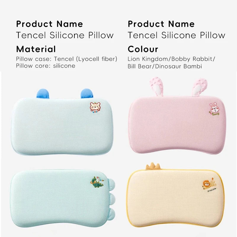 AIBEDILA Baby Shaping Pillow  Cartoon Concave Headrest for Summer Comfort