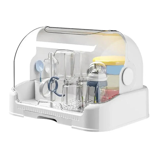 BottleMate™ Toddler Bottle Storage & Drying Rack – Portable Drip Tray Organizer for Maternity Use