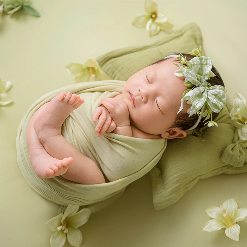 Soft Baby Photo Wrap – Green | Newborn Photography Prop (Model xz-63)