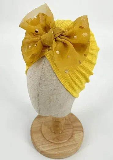 I LOVE DAD™ Baby Bowknot Turban Hat – Soft Cotton & Polyester Beanie for Newborns 0–1Y