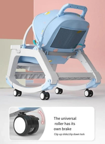 DreamNest™ 5-in-1 Baby Rocking Chair | Multi-Functional Bouncer, Seat, Rocker, Dining & Trolley