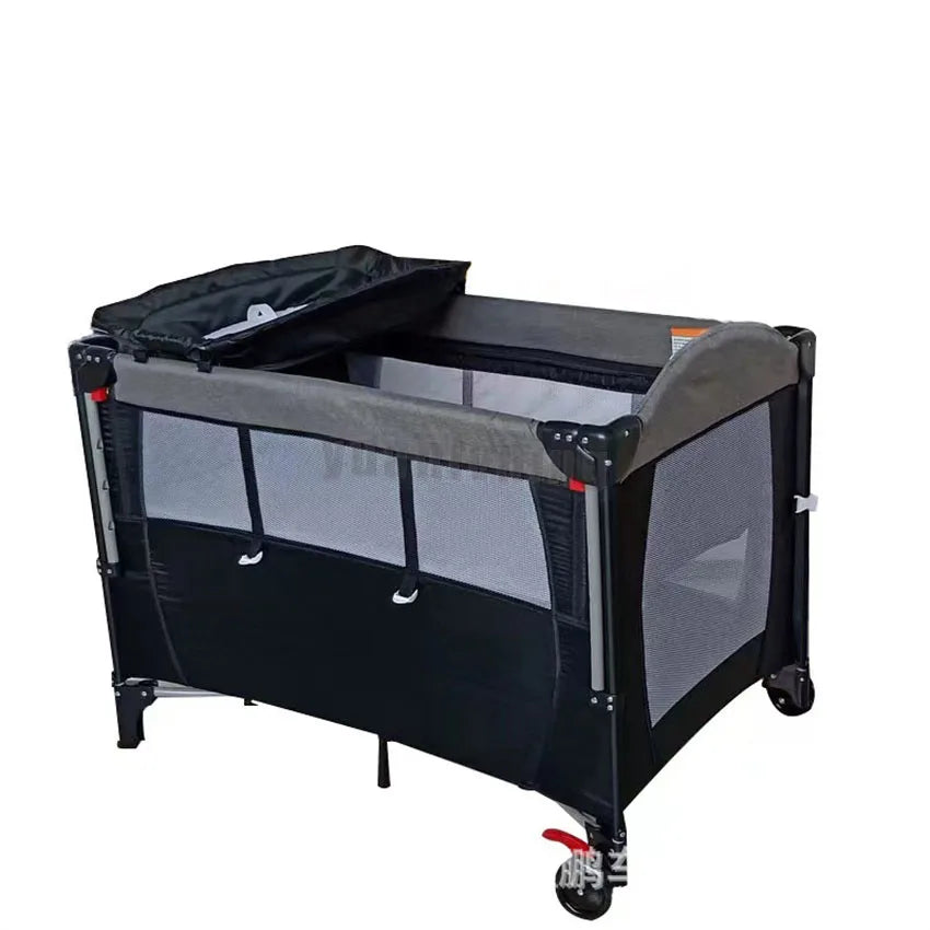 FlexiNest™ 4-in-1 Portable Baby Crib – Foldable Cot, Diaper Table, Rocker & Play Bed