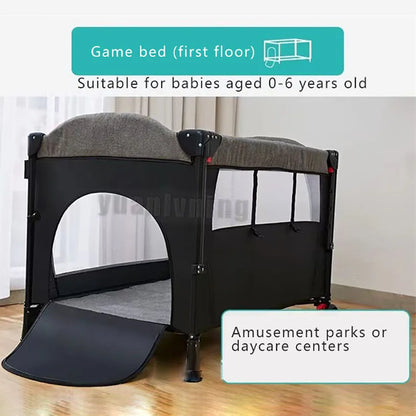 Portable 4-in-1 Multifunctional Baby Crib - Foldable Baby Cot, Diaper Table, Cradle Rocker & Play Bed