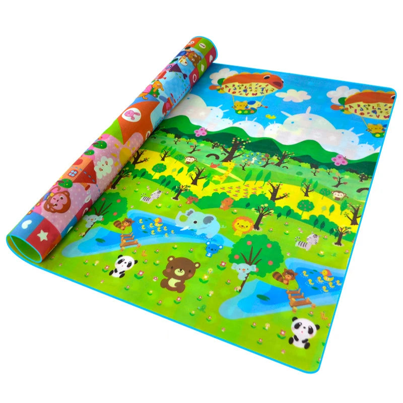 ComfyPlay™ Cartoon Baby Play Mat – Large Foldable EPE Foam Rug, Non-Toxic & Safe