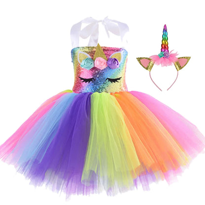Princess Girls Unicorn Tutu Dress