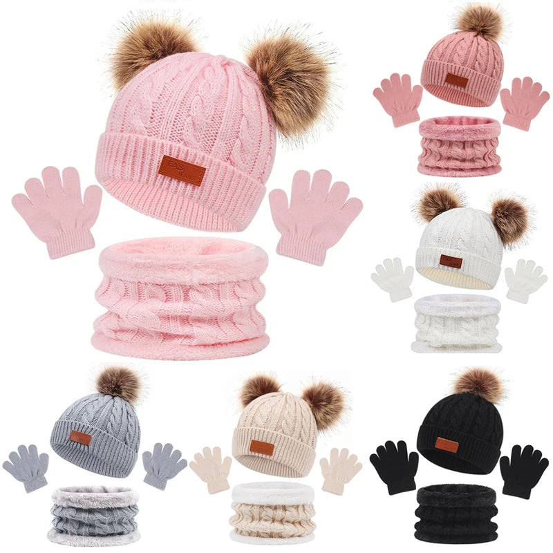 Baby Winter Hat, Scarf & Gloves Set