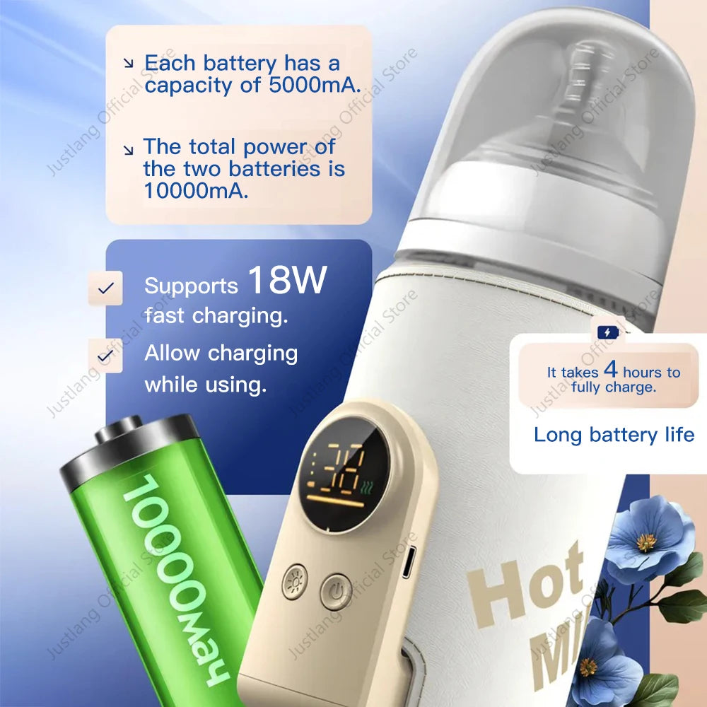 MilkMate™ 10000mAh Baby Bottle Warmer – Multifunctional USB Rechargeable Milk & Food