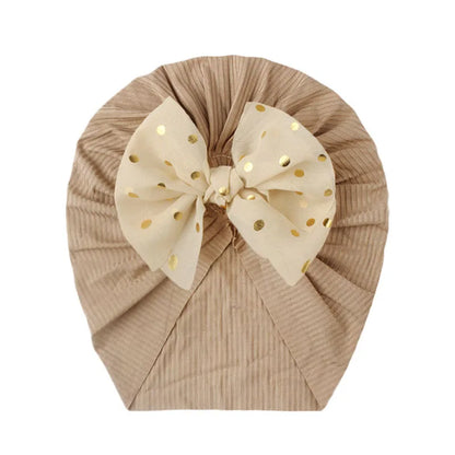 I LOVE DAD™ Baby Bowknot Turban Hat – Soft Cotton & Polyester Beanie for Newborns 0–1Y