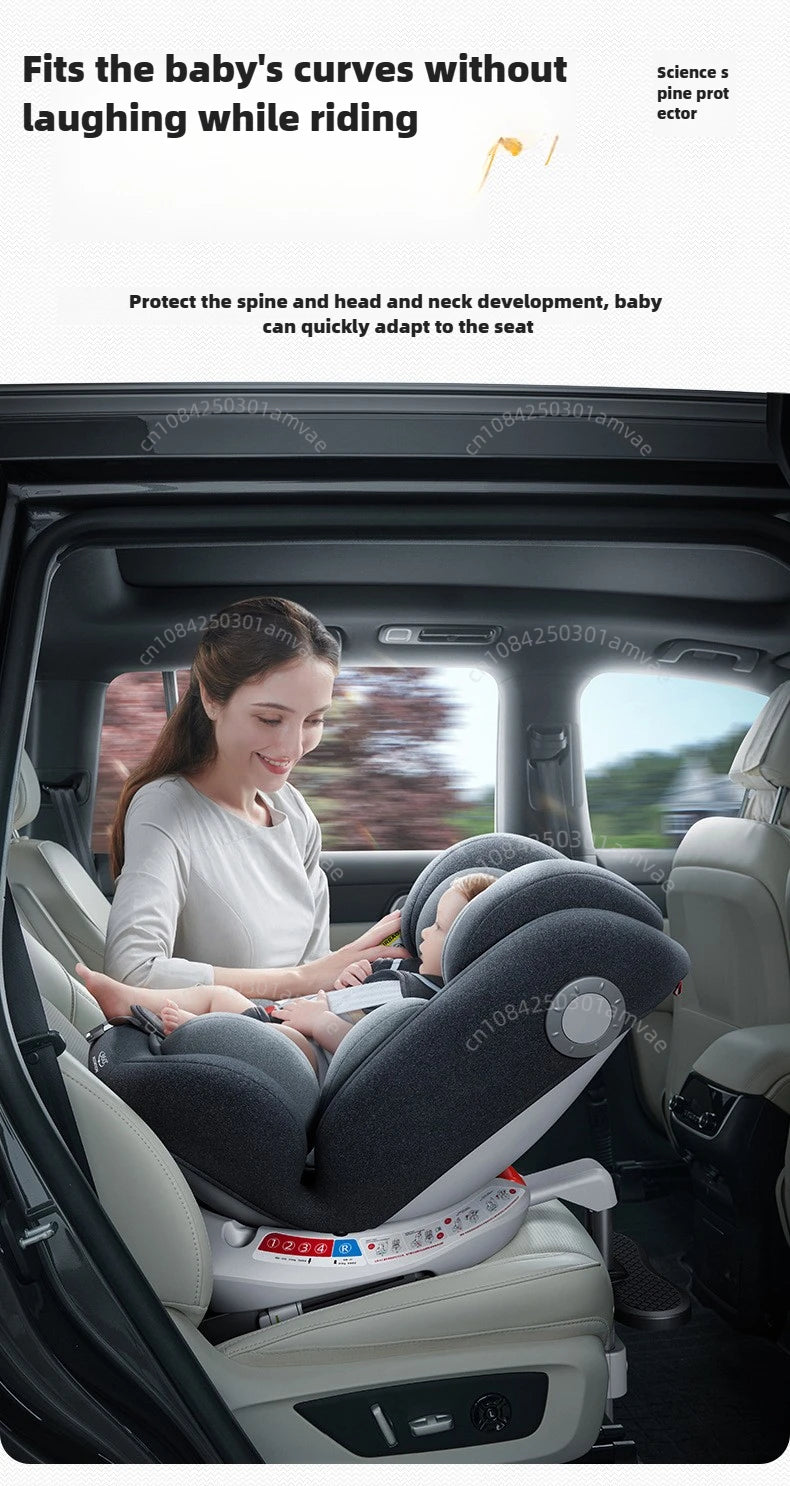 TM™ ISOFIX Child Safety Car Seat – 360° Rotatable Travel Seat for Newborn to 12 Years