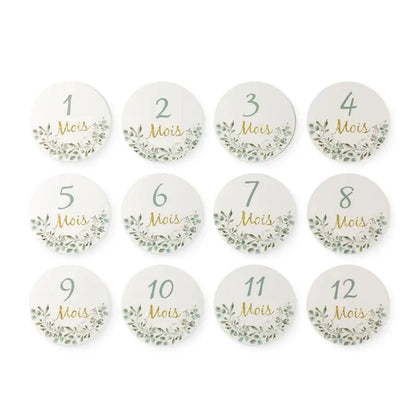 Wooden Baby Milestone Age Cards Set