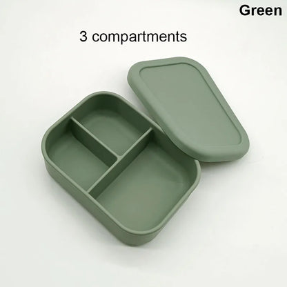 Silicone Lunch Box with 3 Compartments